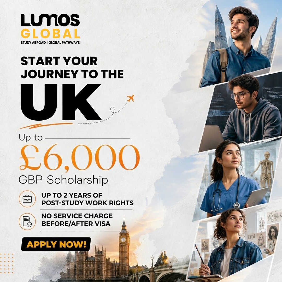 Study in the UK with Up to £6000 GBP Scholarship. Apply Now!